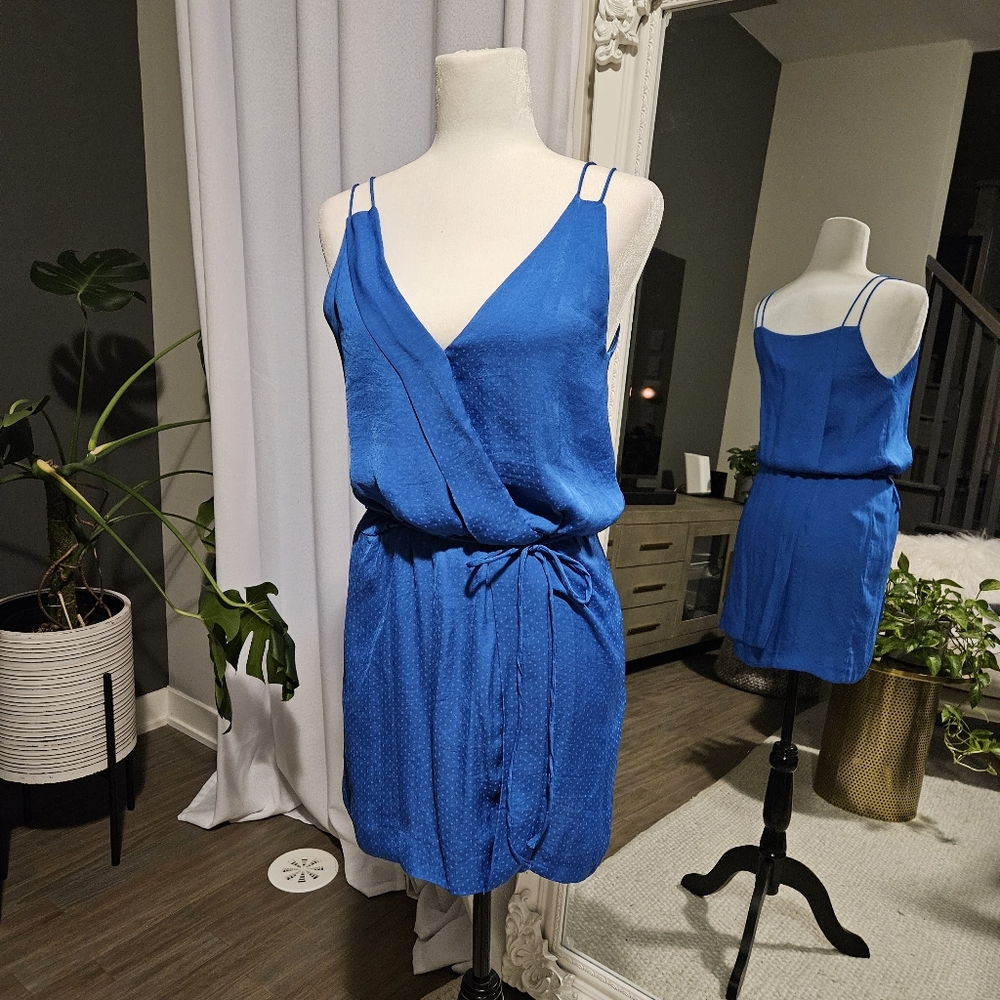 ZARA blue satin dress